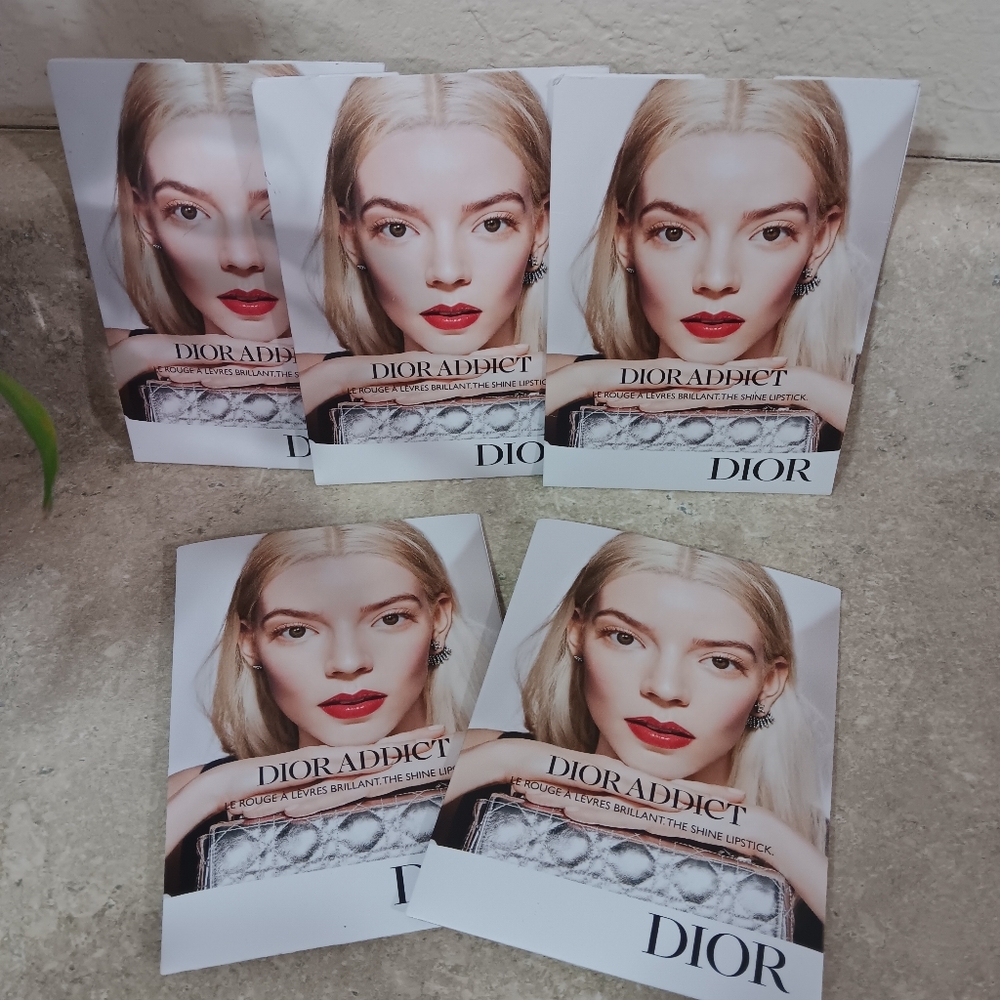 Dior Addict and Dior Plump and Glow To The Max Lipstick Samples 5 Pcs Cards